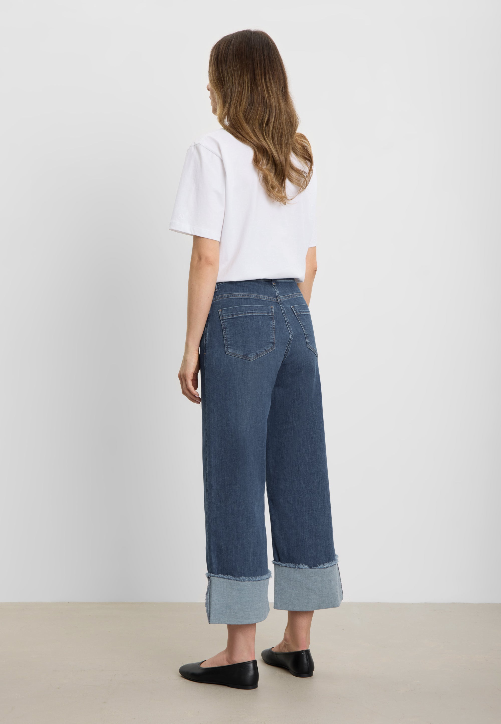 LAURIE Carol Turn-up Loose Crop Loose 49399 Washed Blue Denim