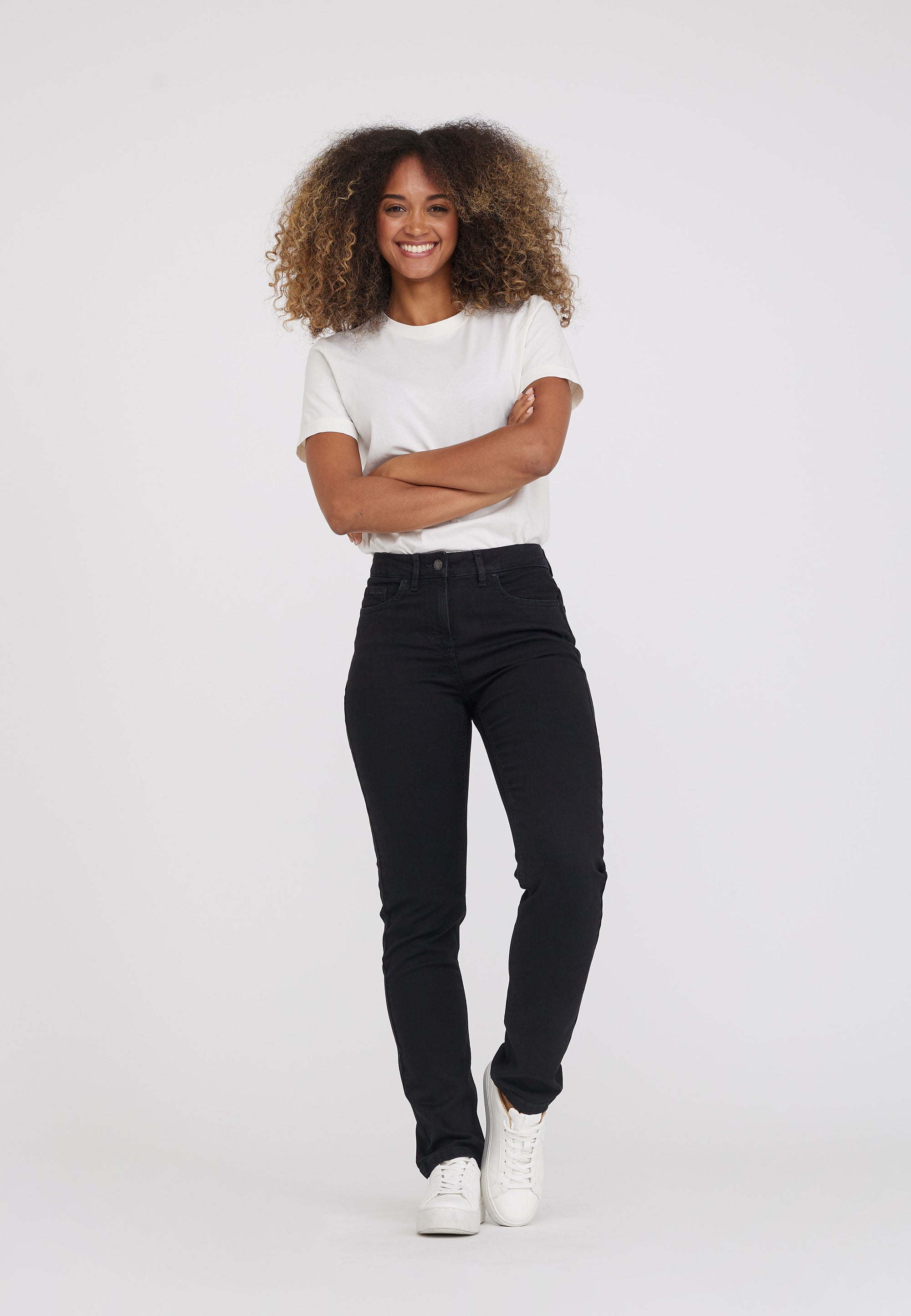 LAURIE Charlotte Regular - Medium Length - Ecolabel Regular 99520 Washed Black Denim