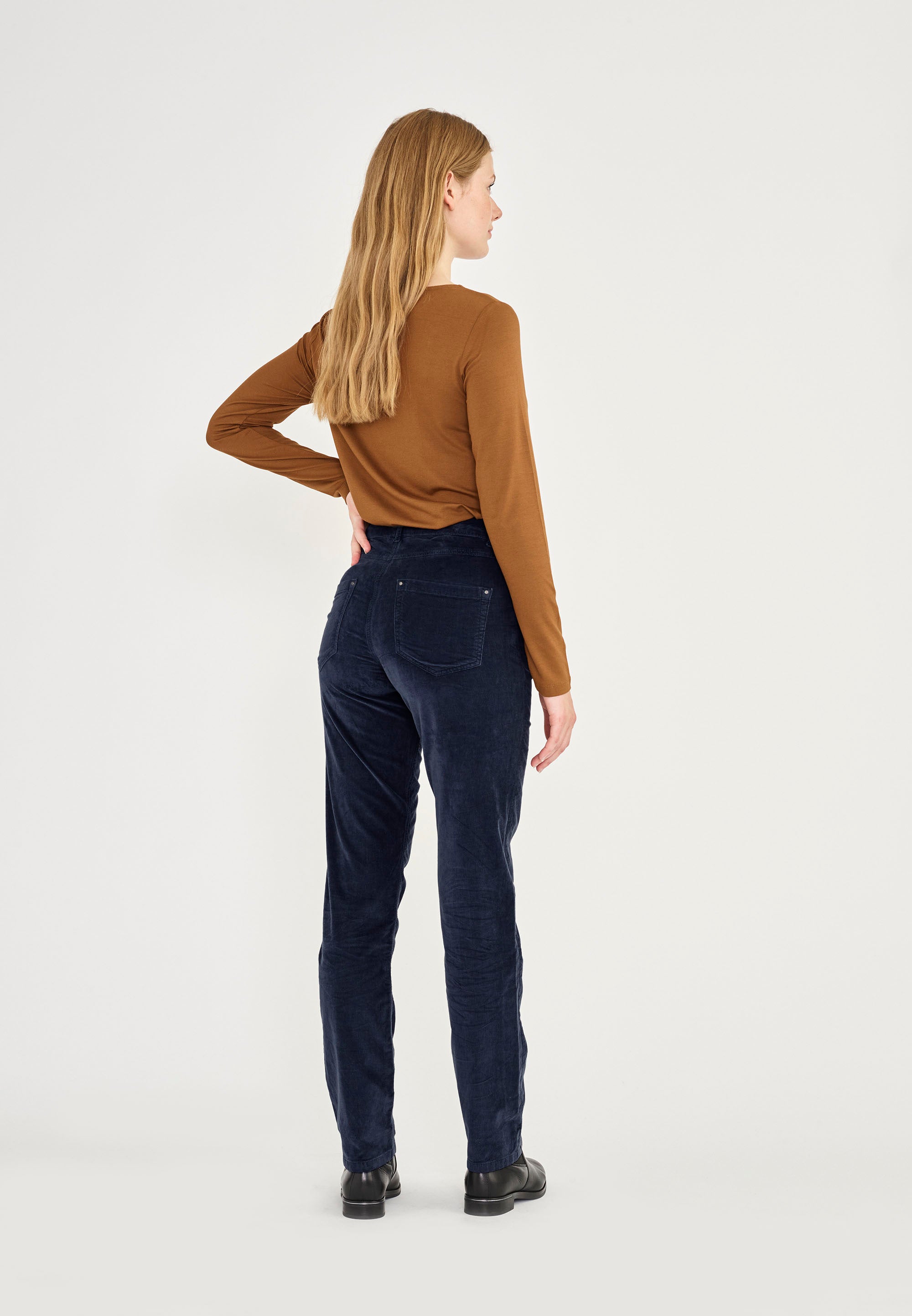 LAURIE Charlotte Regular Corduroy - Medium Length Regular 49000 Navy