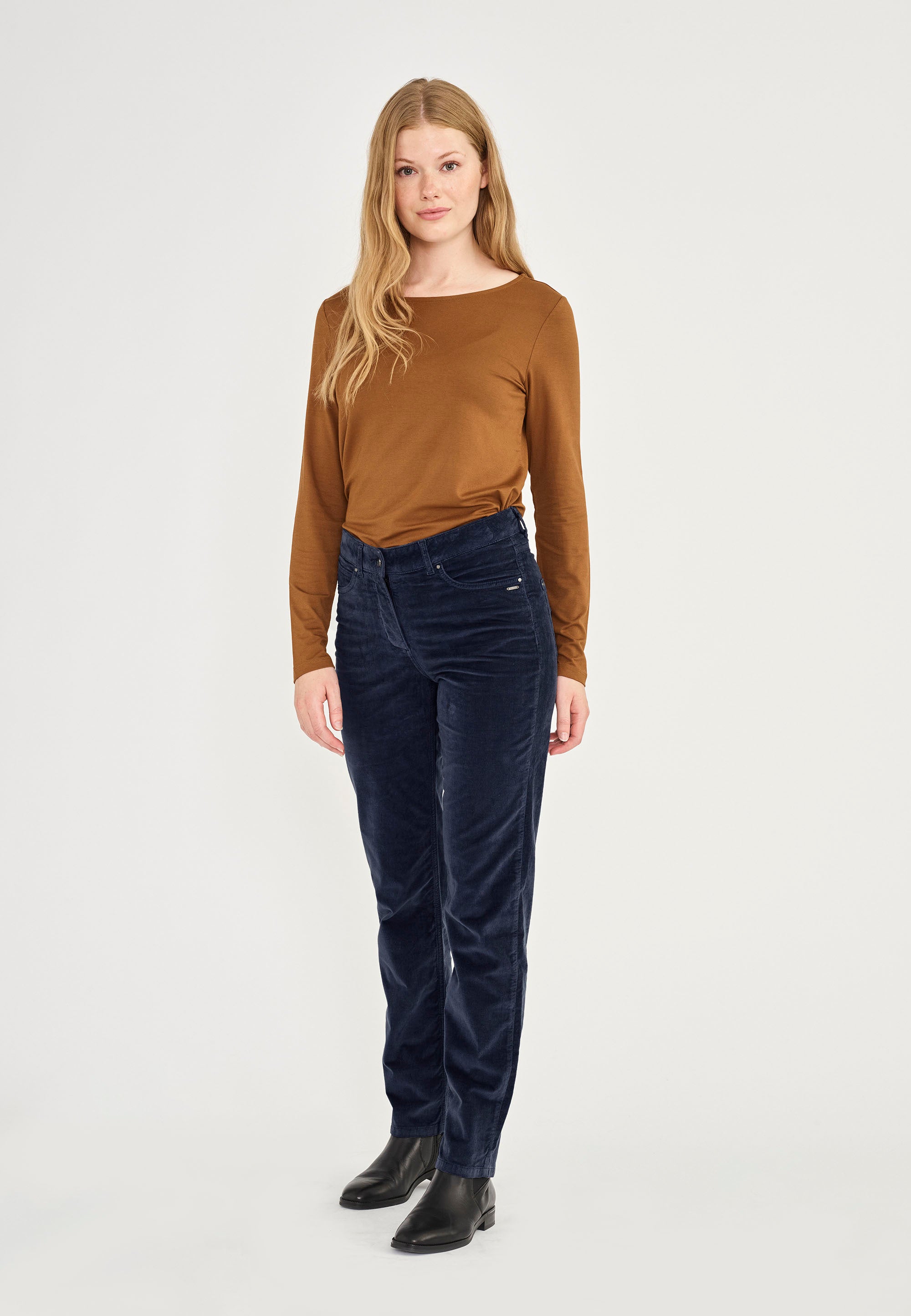 LAURIE Charlotte Regular Corduroy - Medium Length Regular 49000 Navy