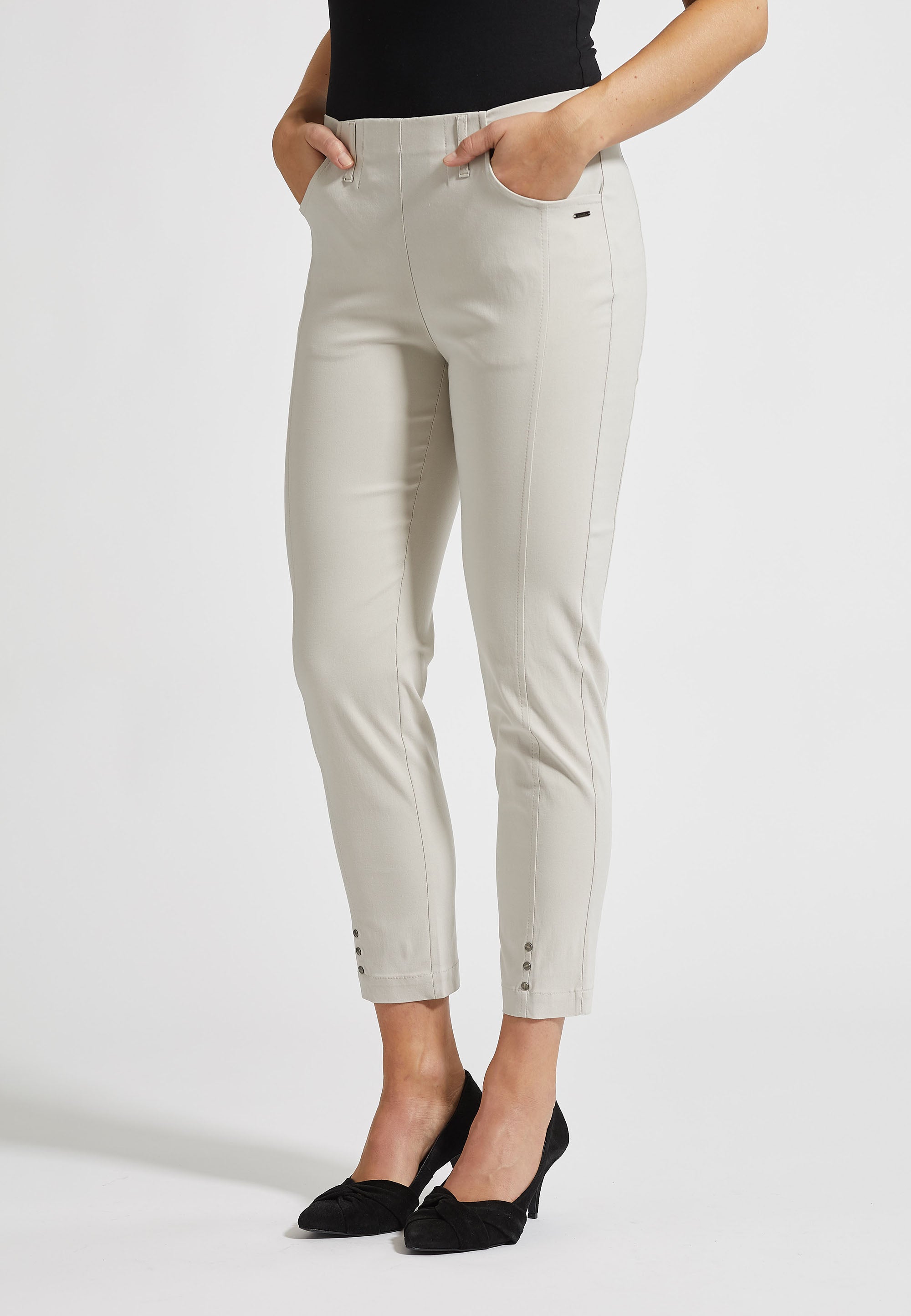 LAURIE Chloe Slim - Cropped Slim 25137 Grey Sand