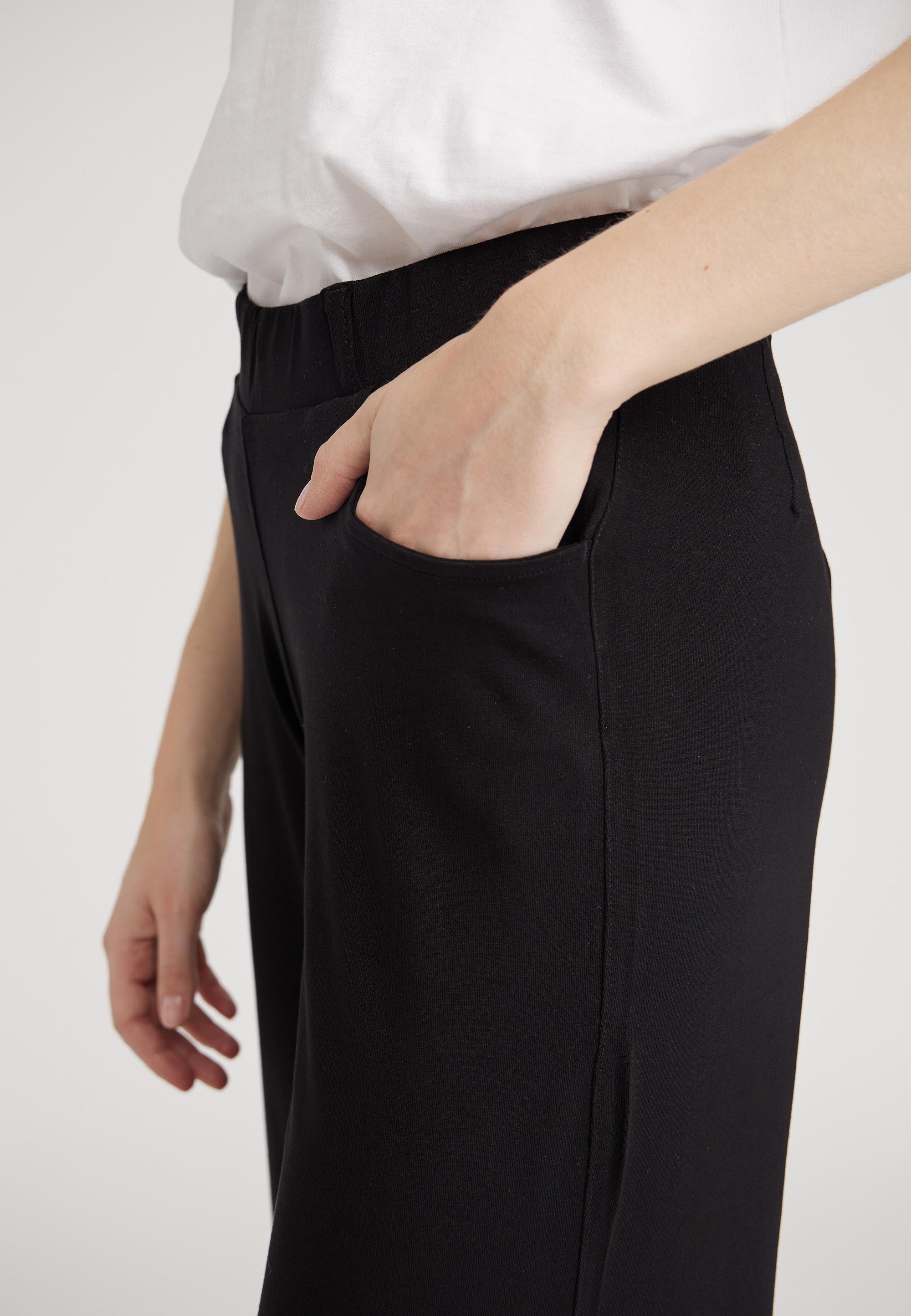 LAURIE Donna Loose Jersey - Cropped Loose 99104 Black