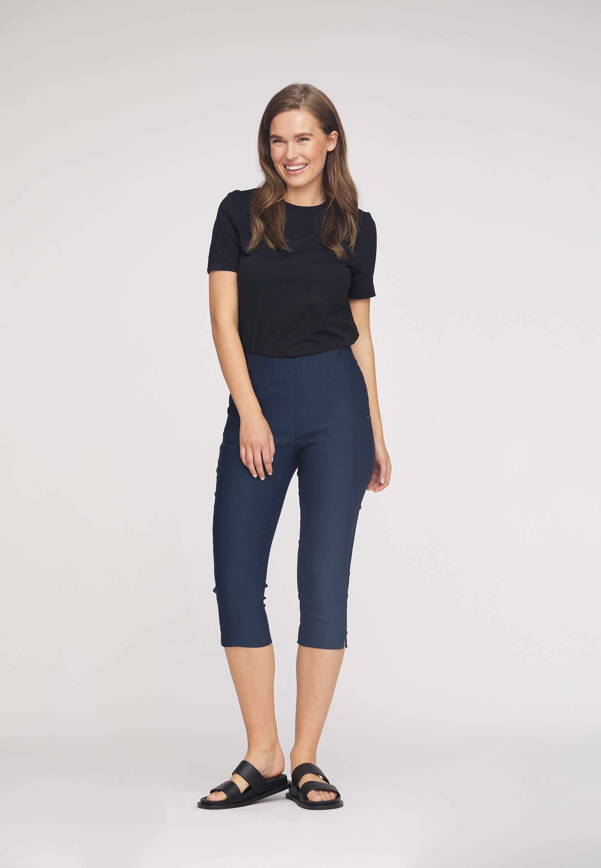 LAURIE Elizabeth Slim Capri Medium Length Slim 49000 Navy
