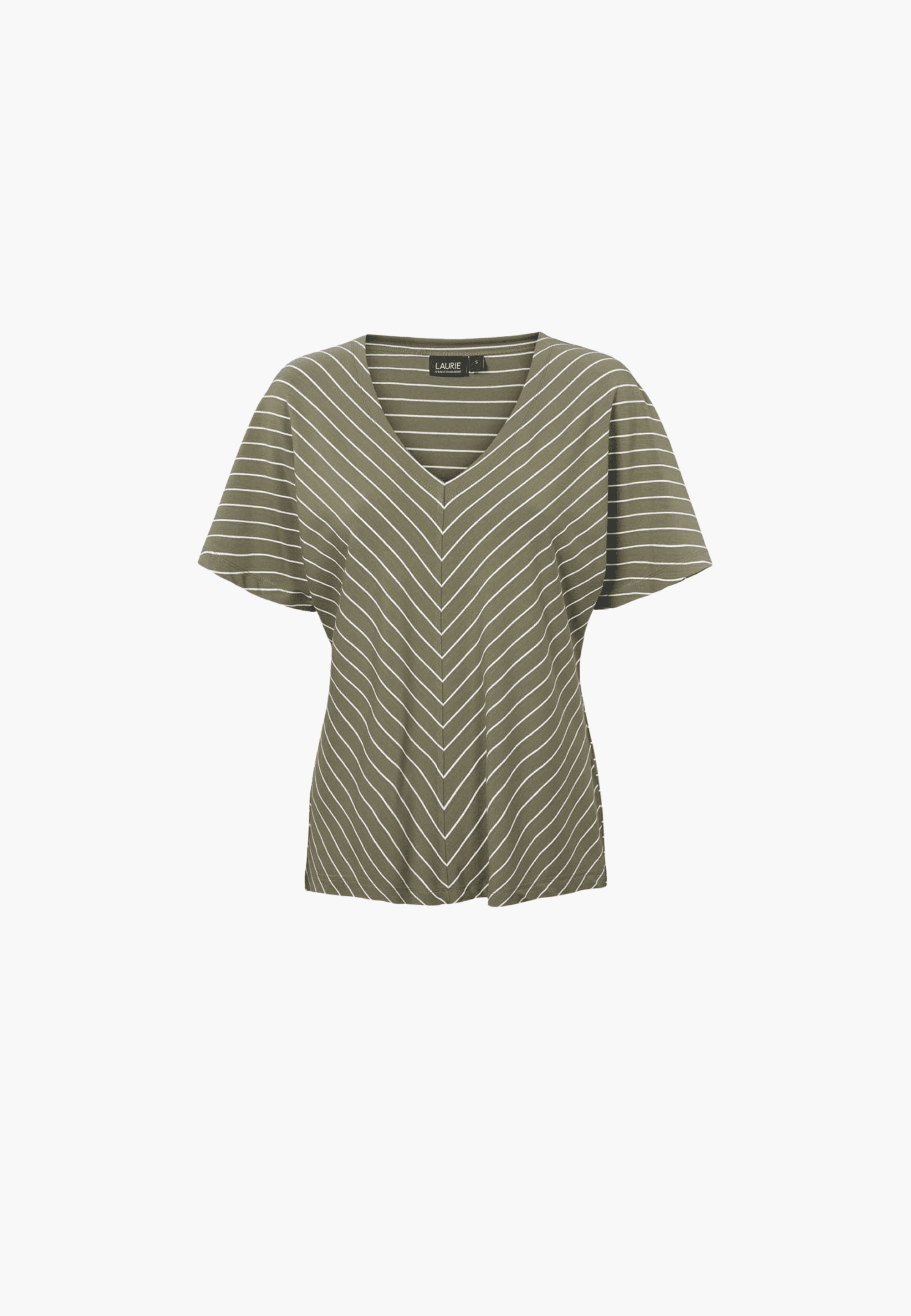 LAURIE Ingrid Blouse SS Regular 55222 Khaki stripe