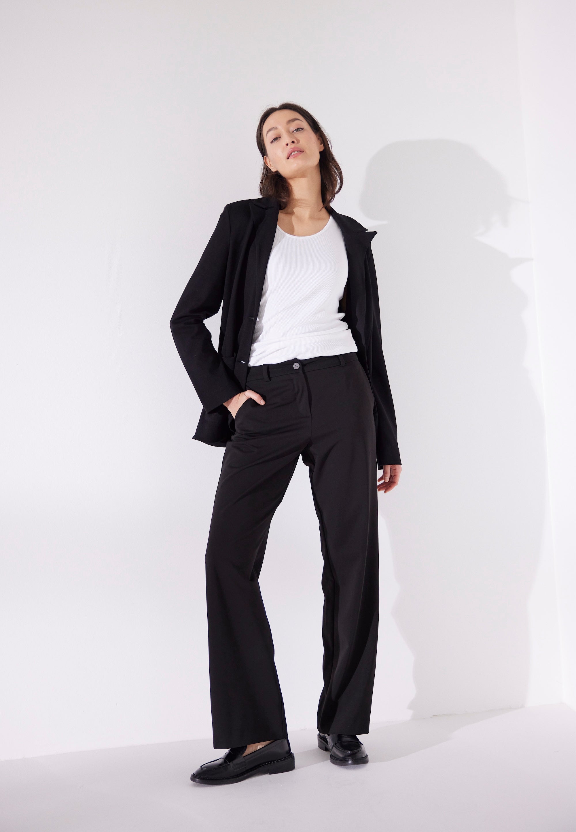 LAURIE Jo Straight Long Length Trousers STRAIGHT 99000 Black