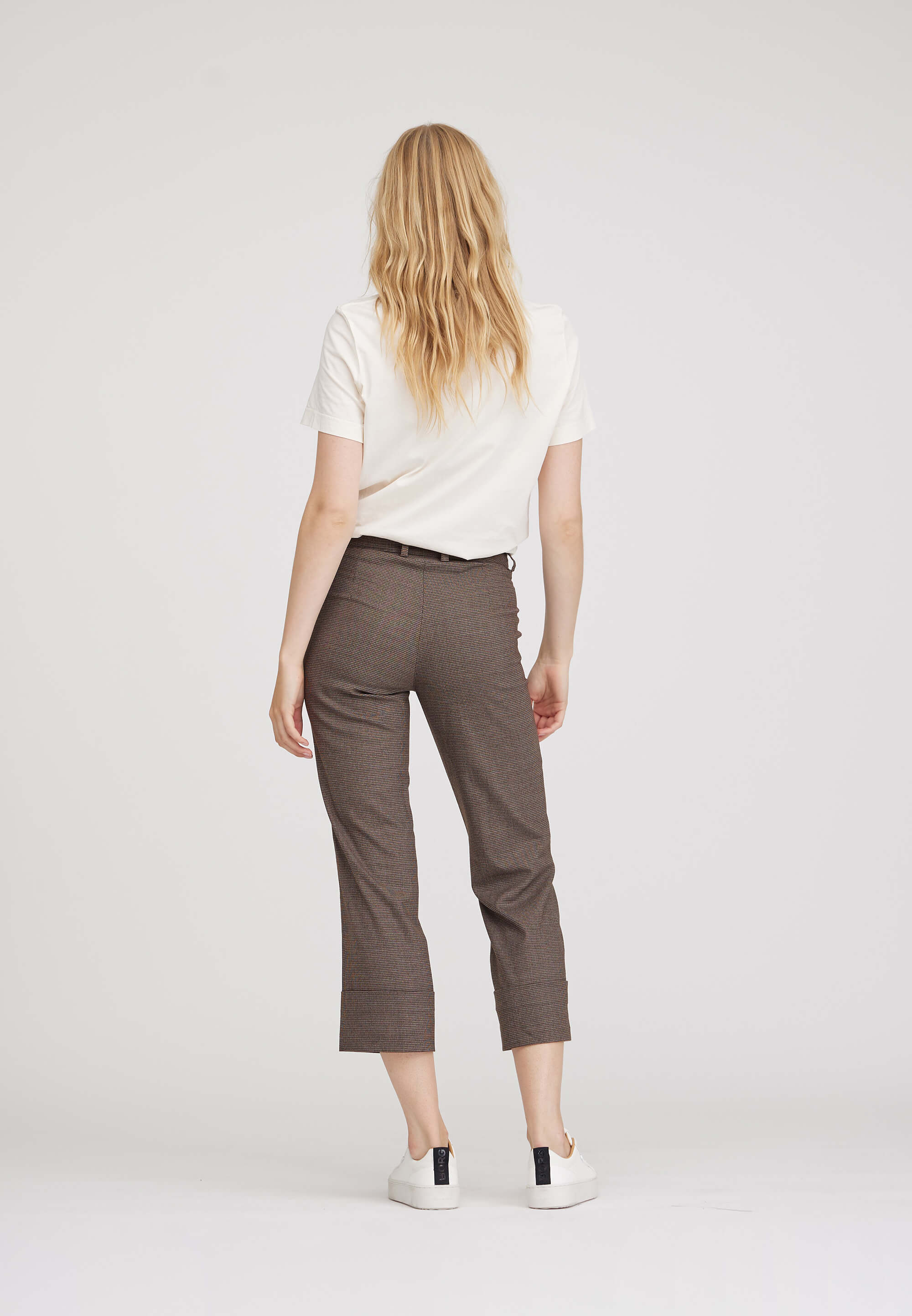 LAURIE Judy Turn-Up Straight Crop Straight 84300 Chocolate Chip H. Check