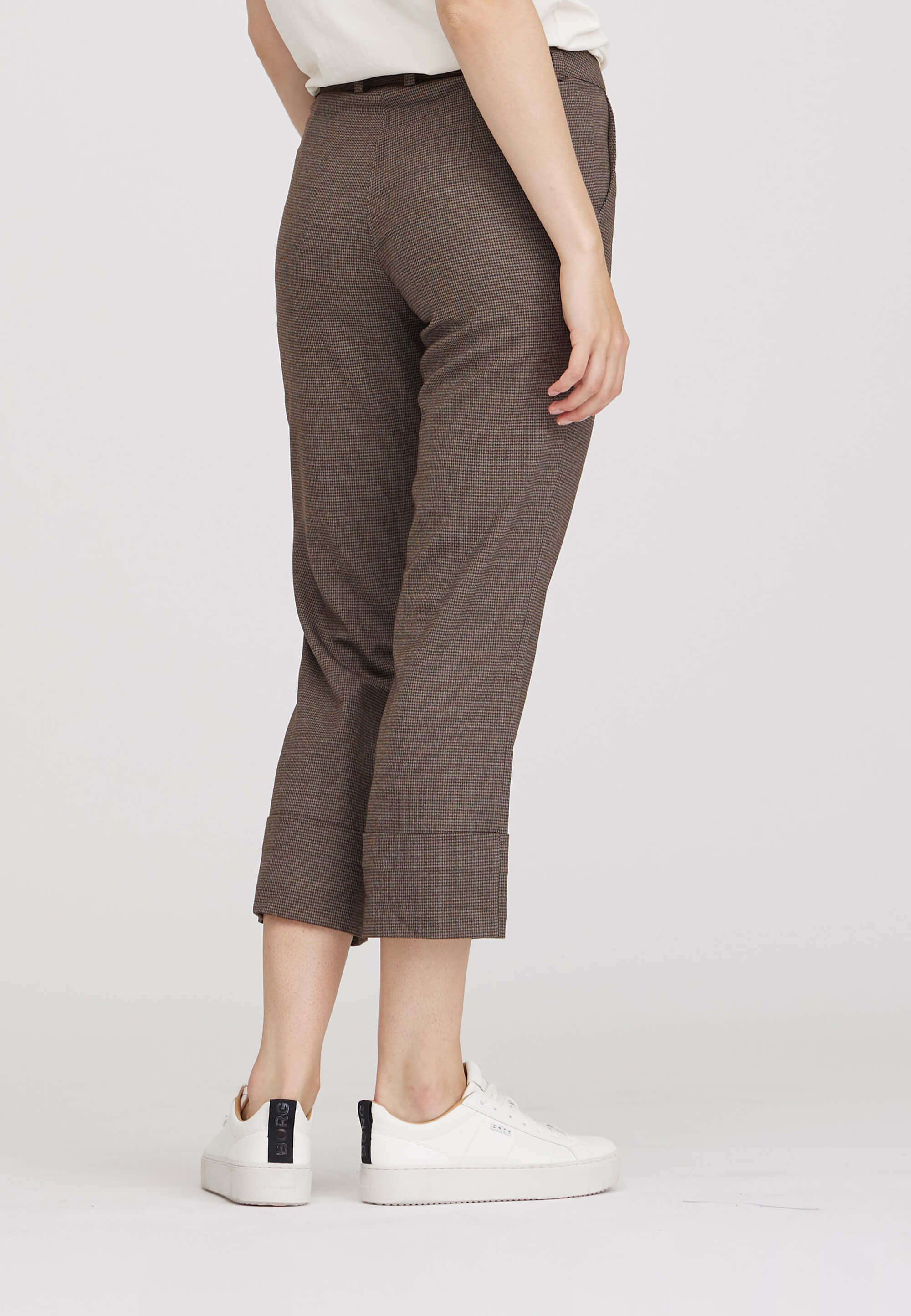 LAURIE Judy Turn-Up Straight Crop Straight 84300 Chocolate Chip H. Check