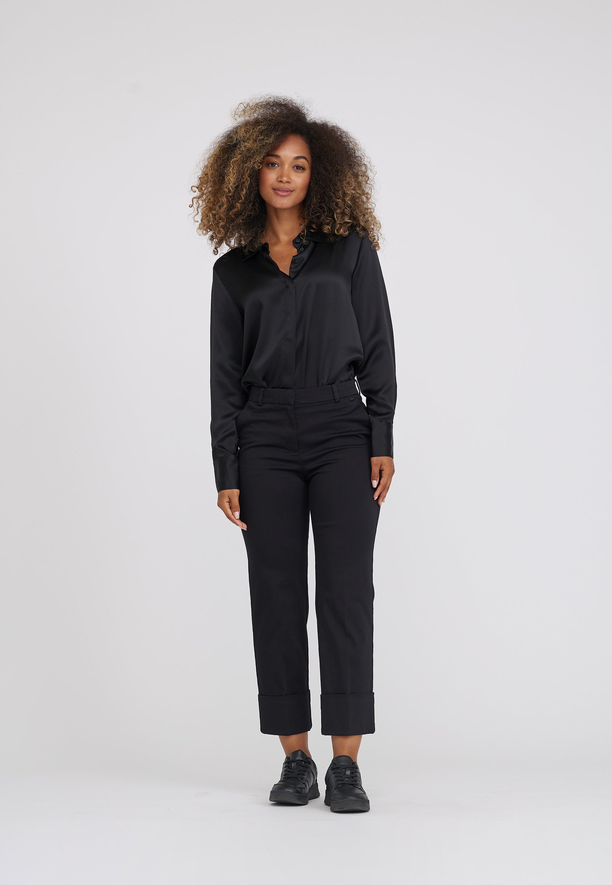 LAURIE Judy Turn-Up Straight - Cropped Straight 99105 Black