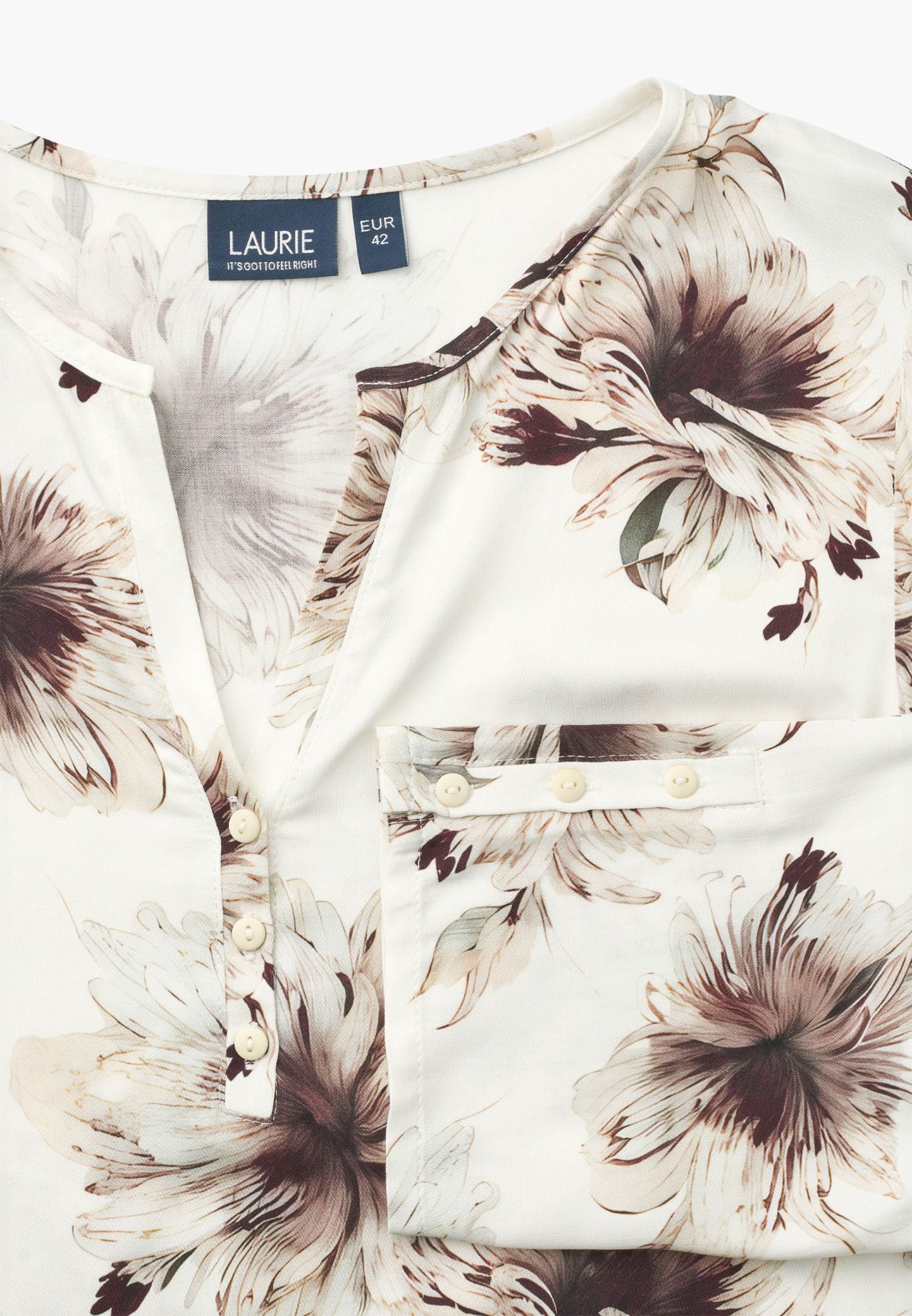 LAURIE Ritz Tunic - 3/4 Sleeves Relaxed 68013 Bloom Plum Print