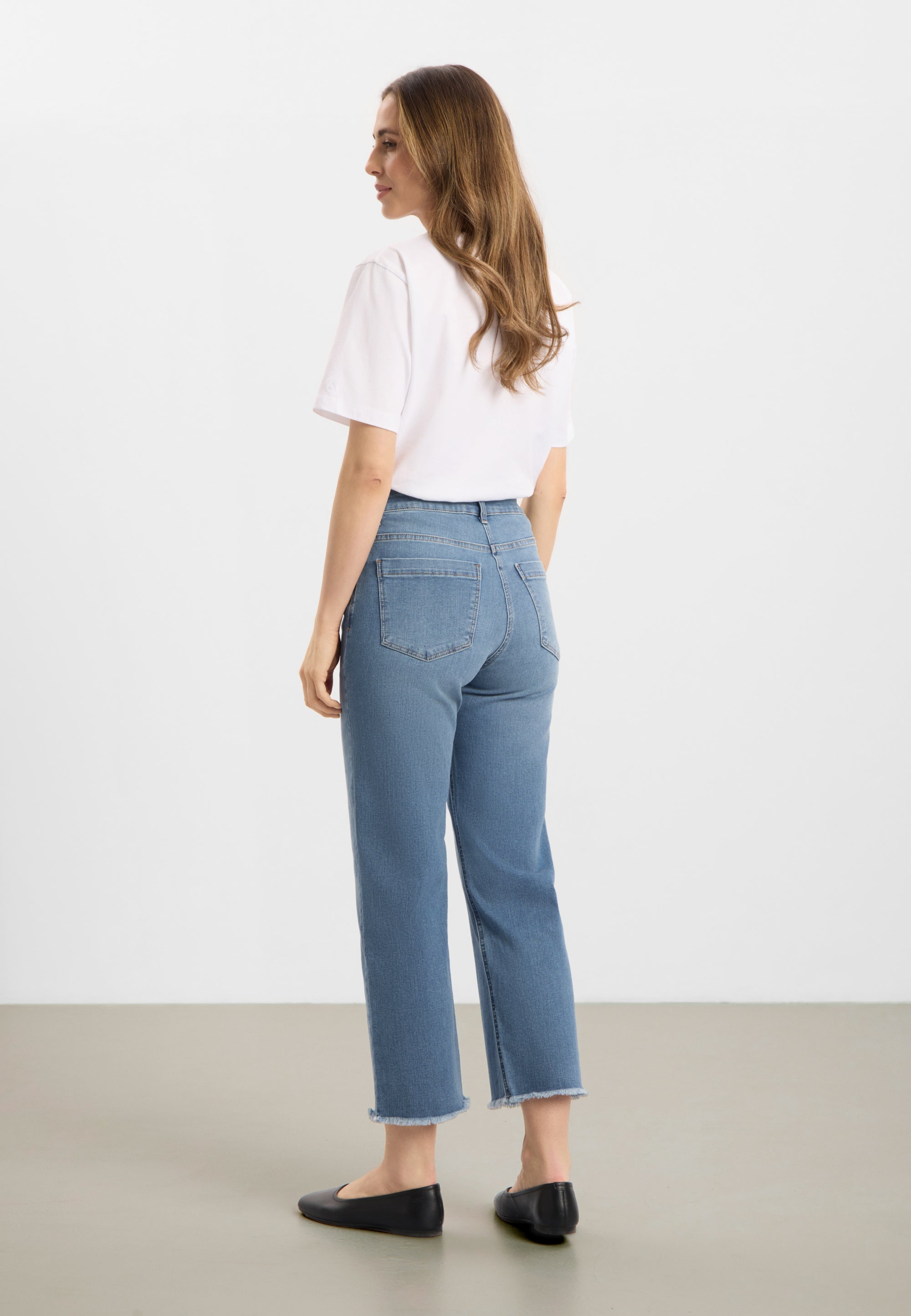 LAURIE Amelia Raw Straight Cropped Straight 40399 Washed blue denim