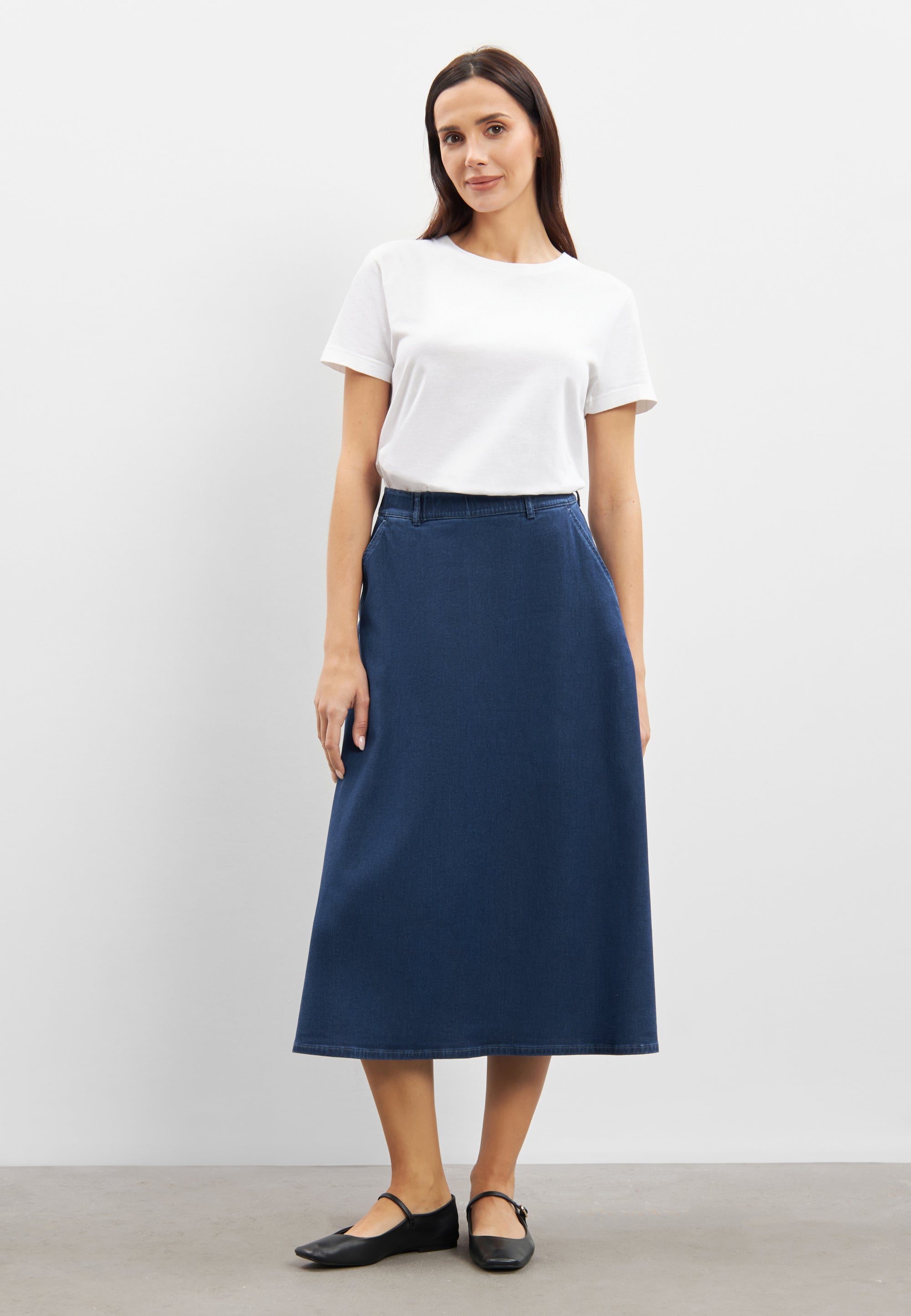 LAURIE  Asta Skirt - 80 cm Skirts 44506 Medium Blue Denim