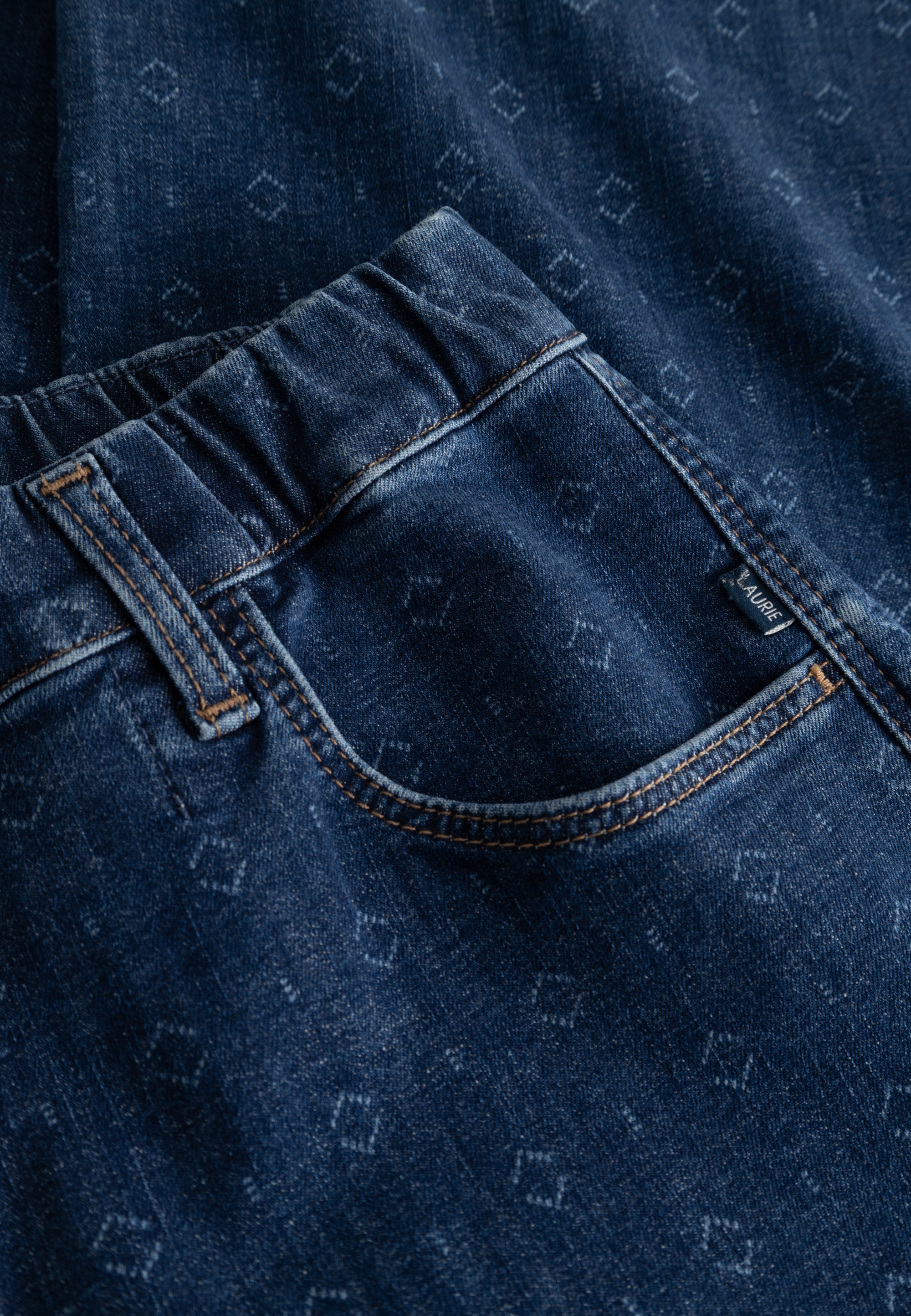 LAURIE Donna Loose - Cropped Loose 49396 Blue sashiko