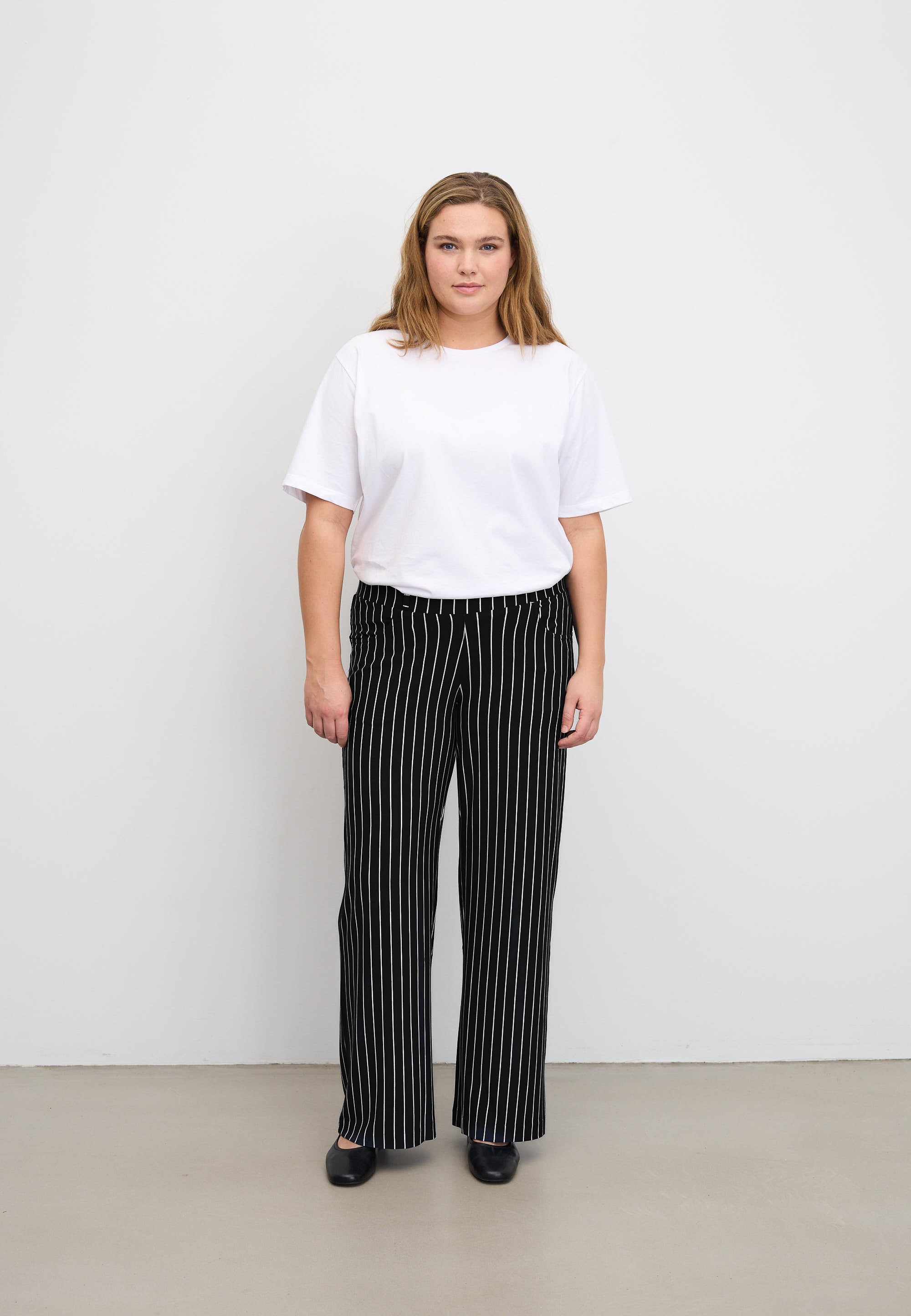 LAURIE  Donna Loose Jersey - Short Length Loose 99222 Black Stripe