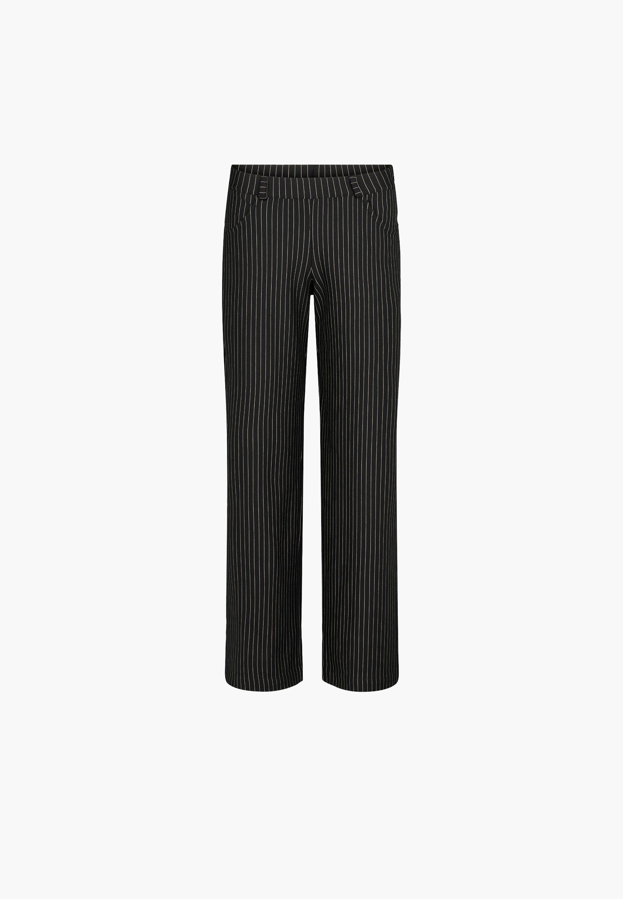 LAURIE  Donna Loose Jersey - Short Length Trousers LOOSE 99027 Black Stripe Brushed