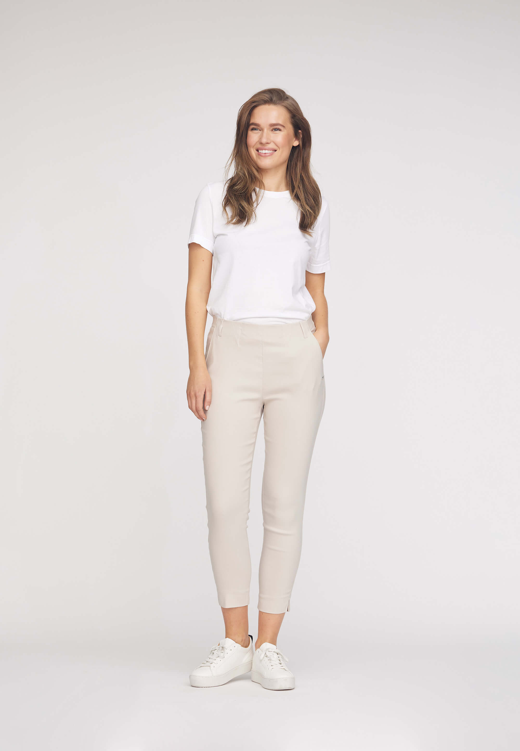 LAURIE Elizabeth Slim Crop Trousers SLIM 25000 Grey Sand