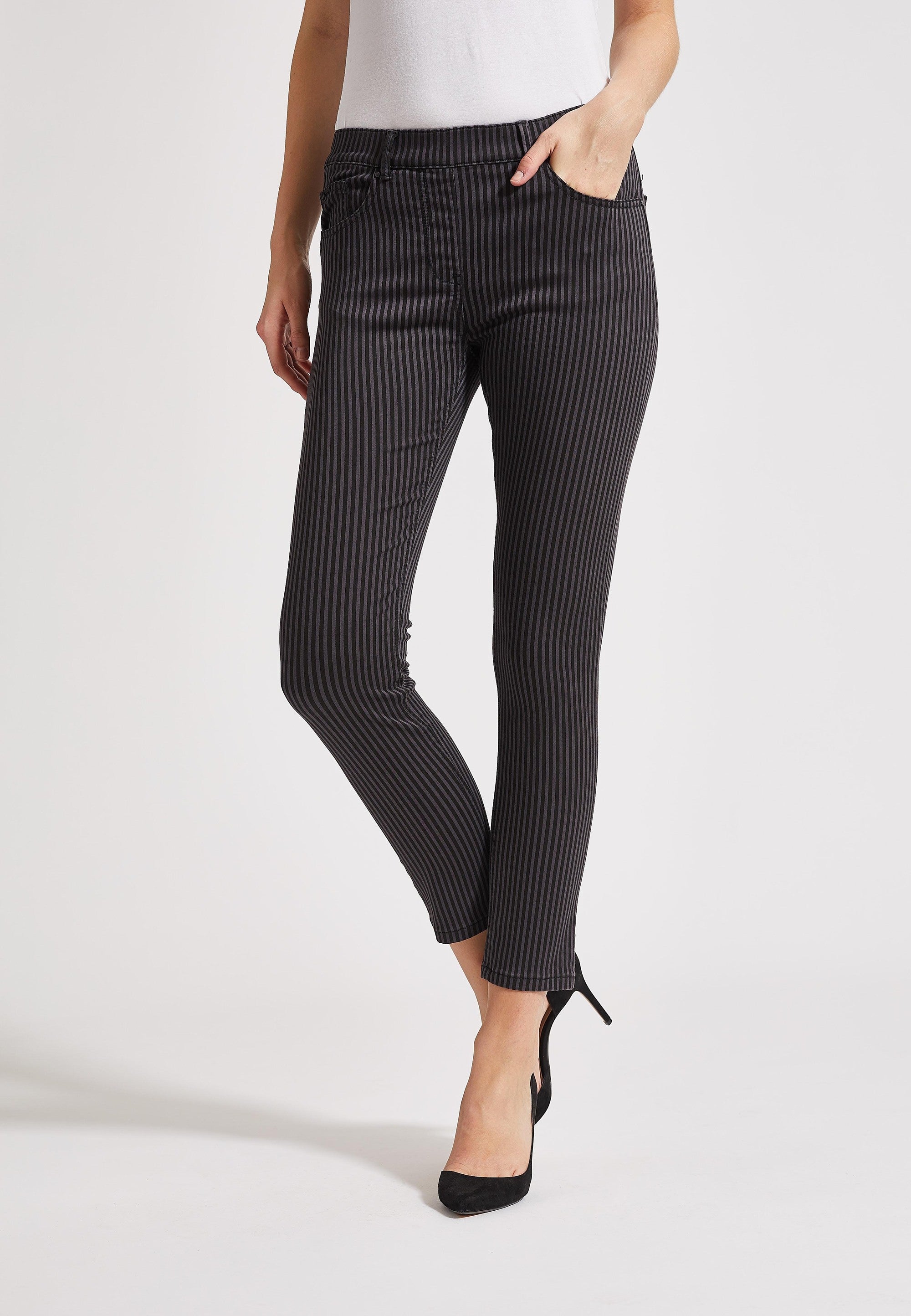 LAURIE Faith Stri Slim - Short Length Slim 97203 Anthracite Stripe