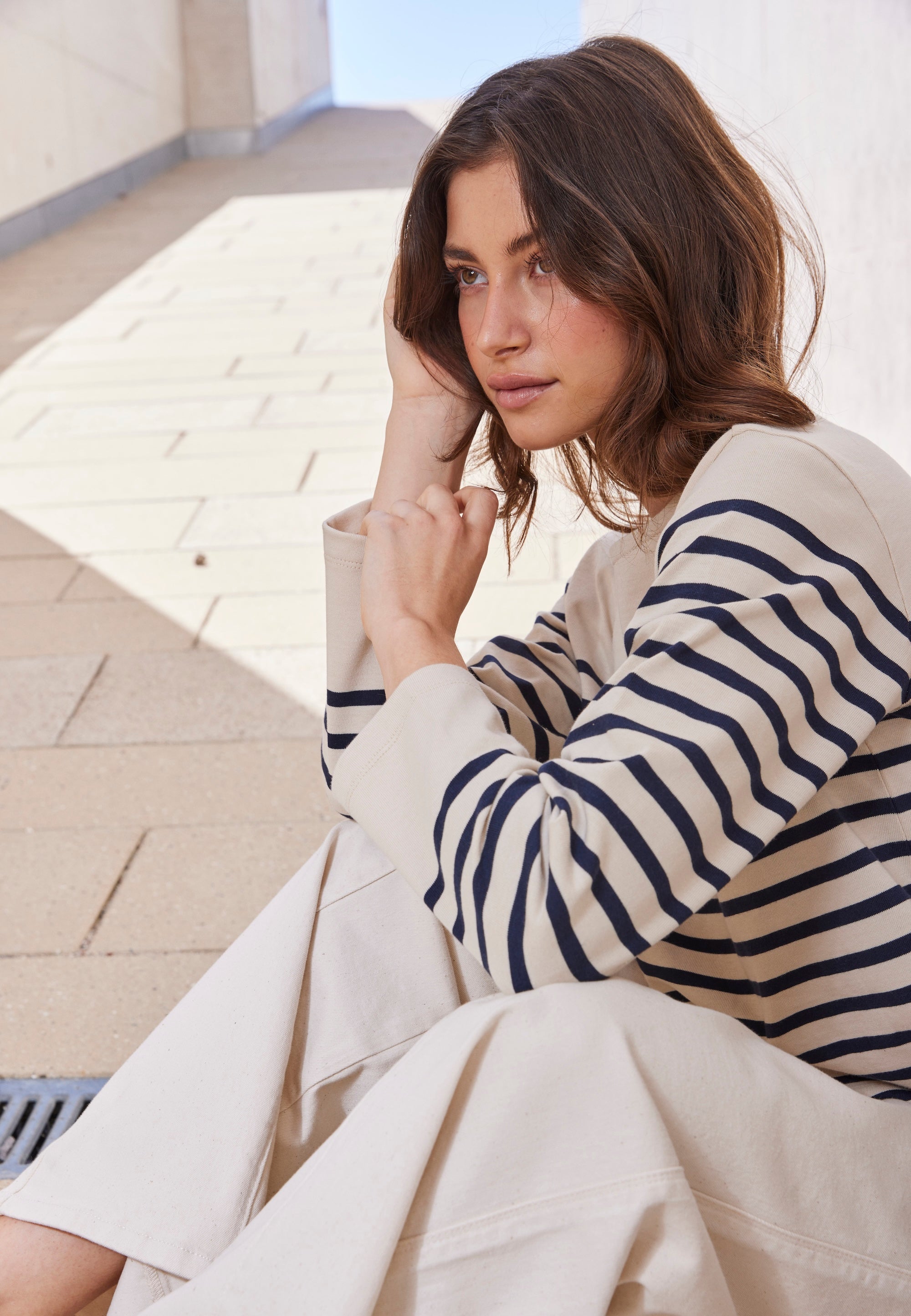 LAURIE Gabrielle Breton Shirt LS Sweatshirts 99013 Black Birch Stripe