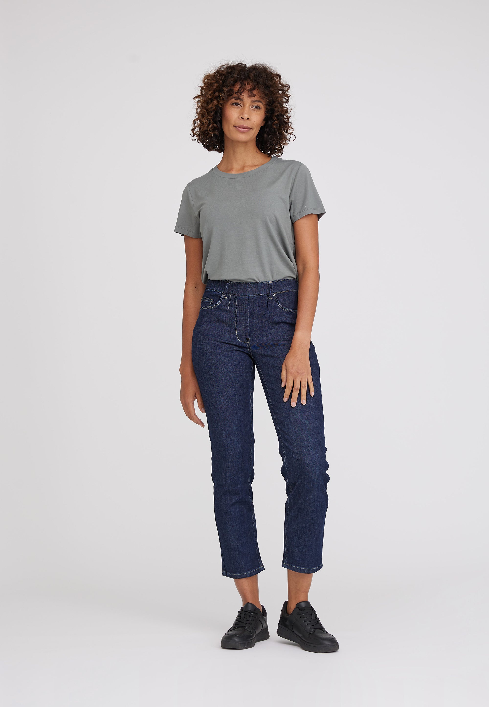 LAURIE  Hannah Regular - Extra Short Length Trousers REGULAR 49501 Dark Blue Denim