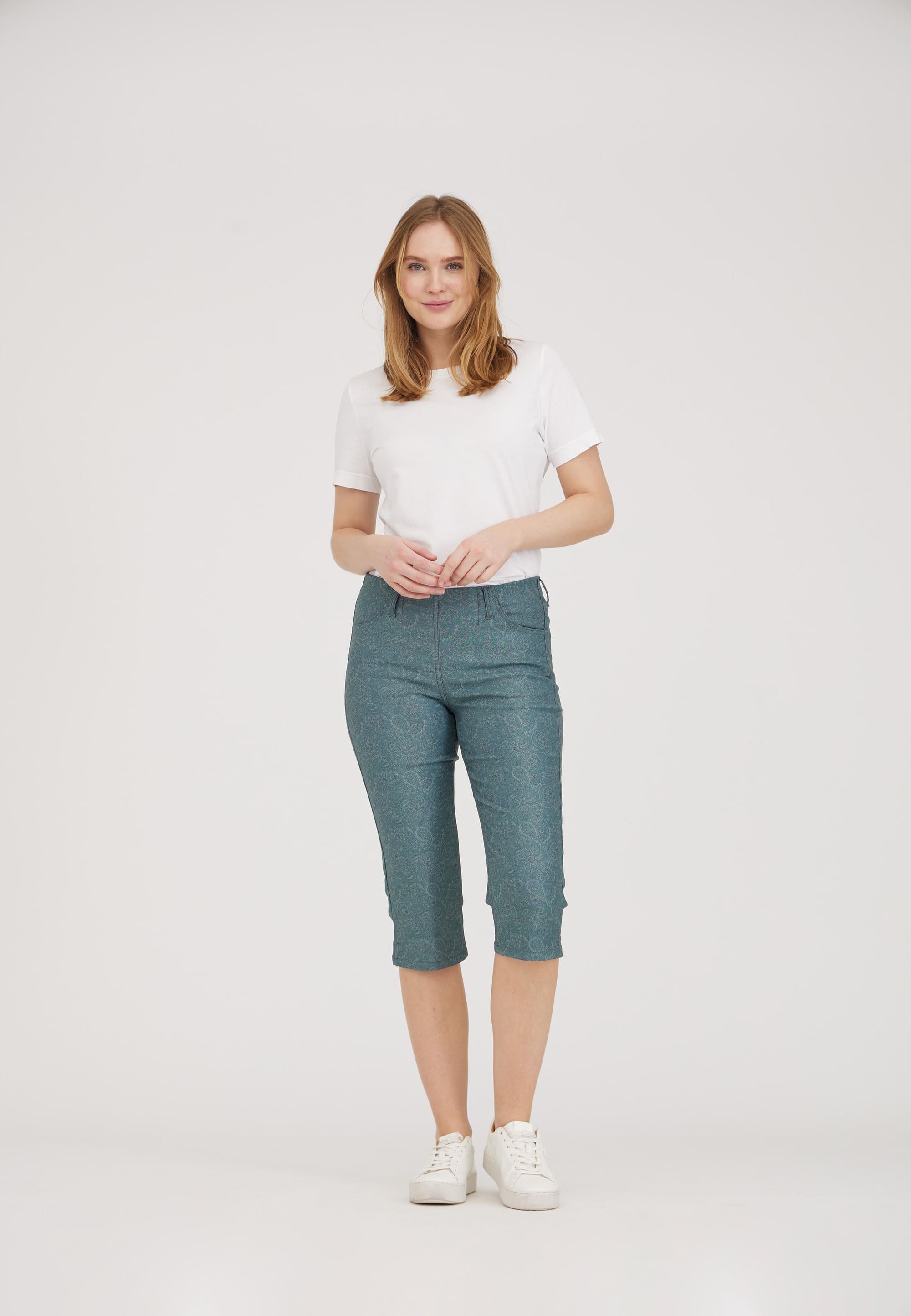 LAURIE Kelly Capri Short Length Regular 51015 Emerald Green Print