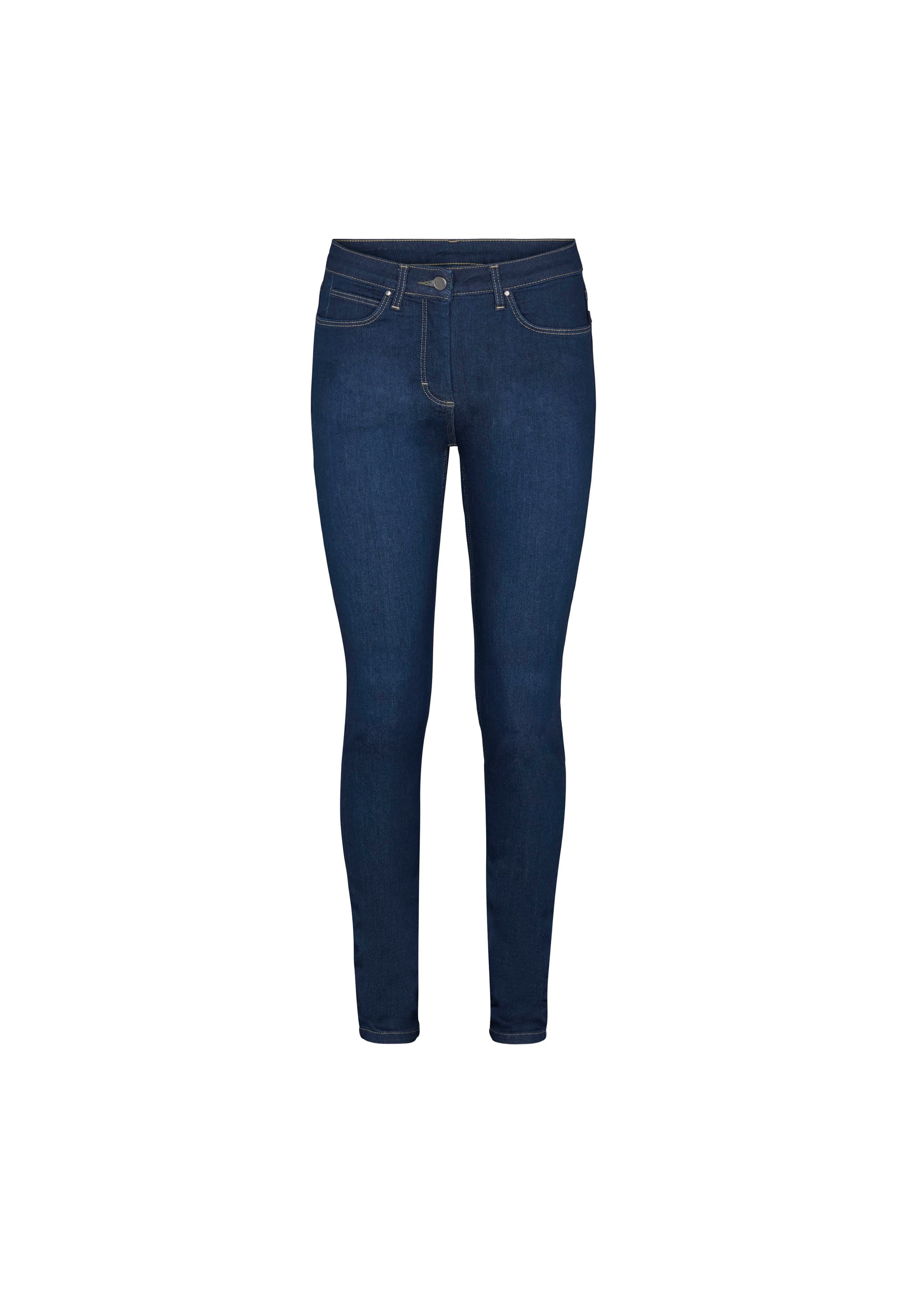 LAURIE  Laura Slim - Medium Length Trousers SLIM 49499 Washed Dark Blue Denim