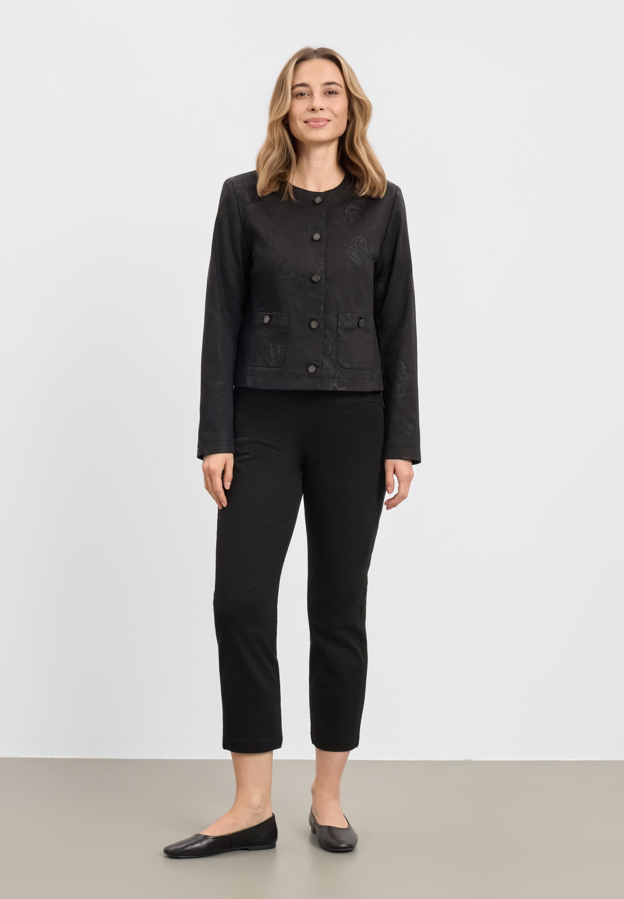 LAURIE Melody Classic Jacket LS Classic 99142 Black Bloom Print