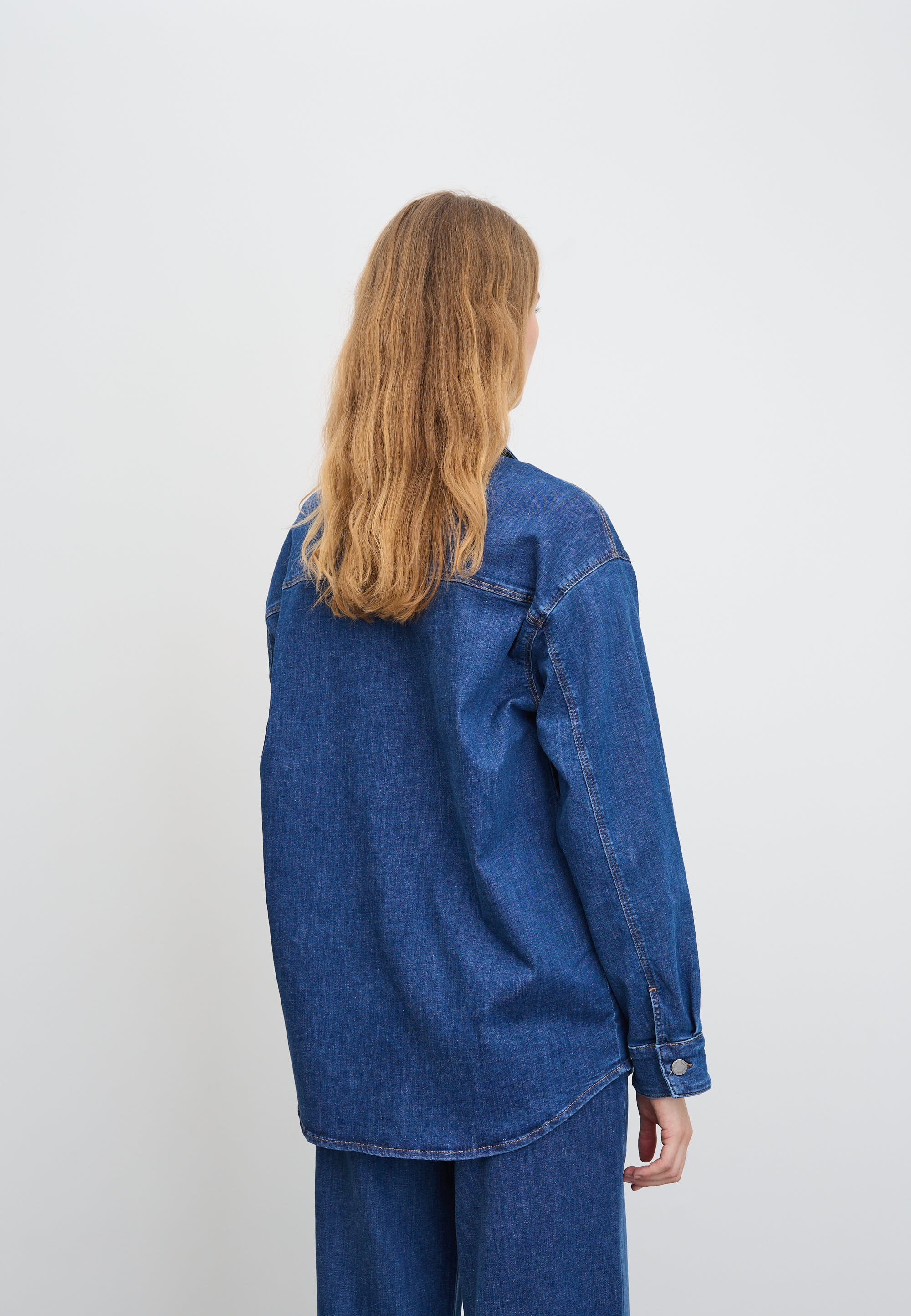 LAURIE Mille Shirt Jacket LS Jackets 49399 Washed Blue Denim