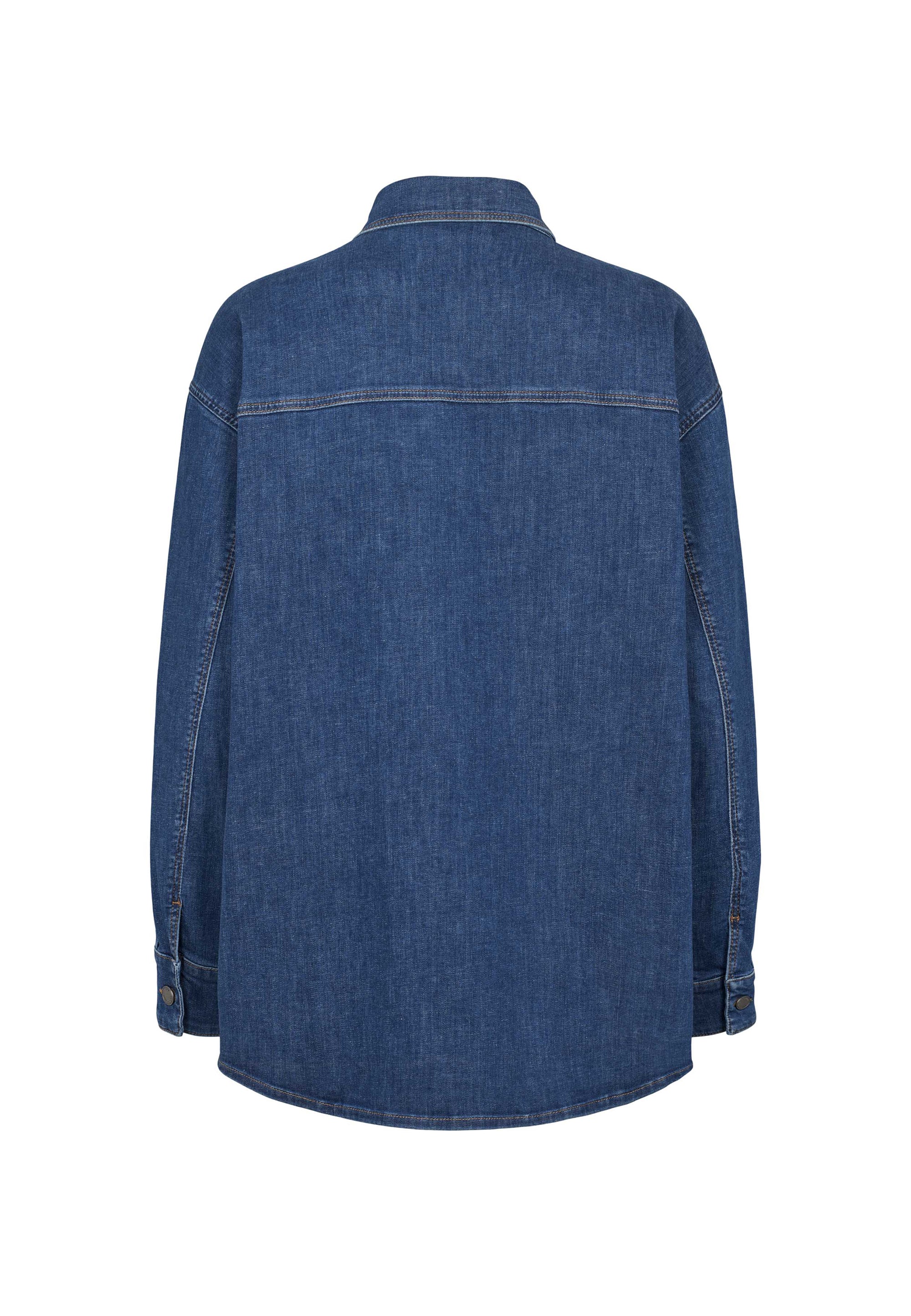 LAURIE  Mille Shirt Jacket LS Jackets 49399 Washed Blue Denim