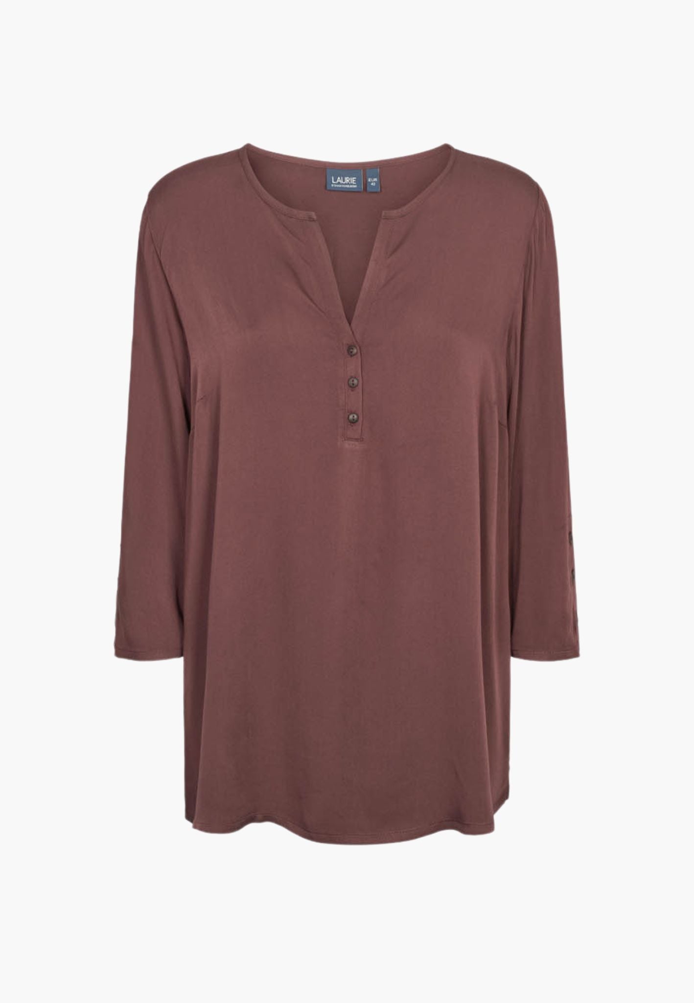 LAURIE Ritz Tunic - 3/4 Sleeves Relaxed 68000 Dark Plum