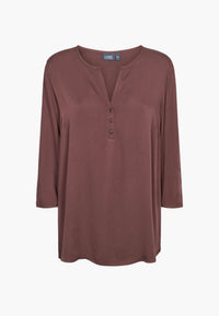 LAURIE Ritz Tunic - 3/4 Sleeves Relaxed 68000 Dark Plum