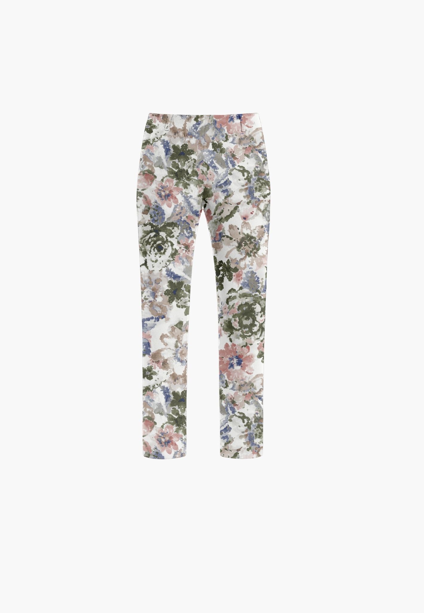 LAURIE Taylor Regular Cropped Regular 55140 Khaki watercolour print