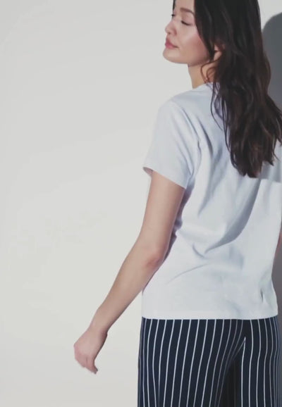 LAURIE Donna Loose Jersey - Short Length Loose 49222 Navy Stripe